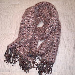 HUGE cozy pink tweed scarf